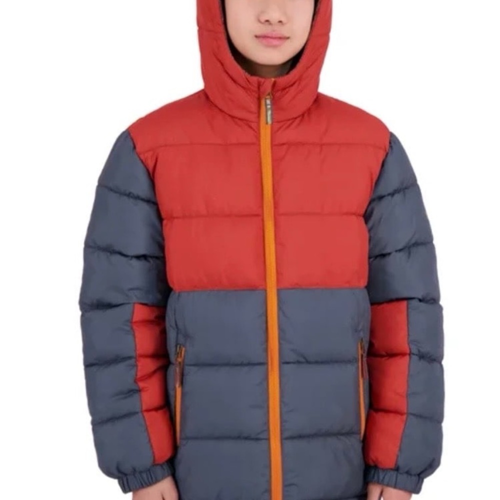 Pacific Trail Red and Gray Kids Puffer Jacket